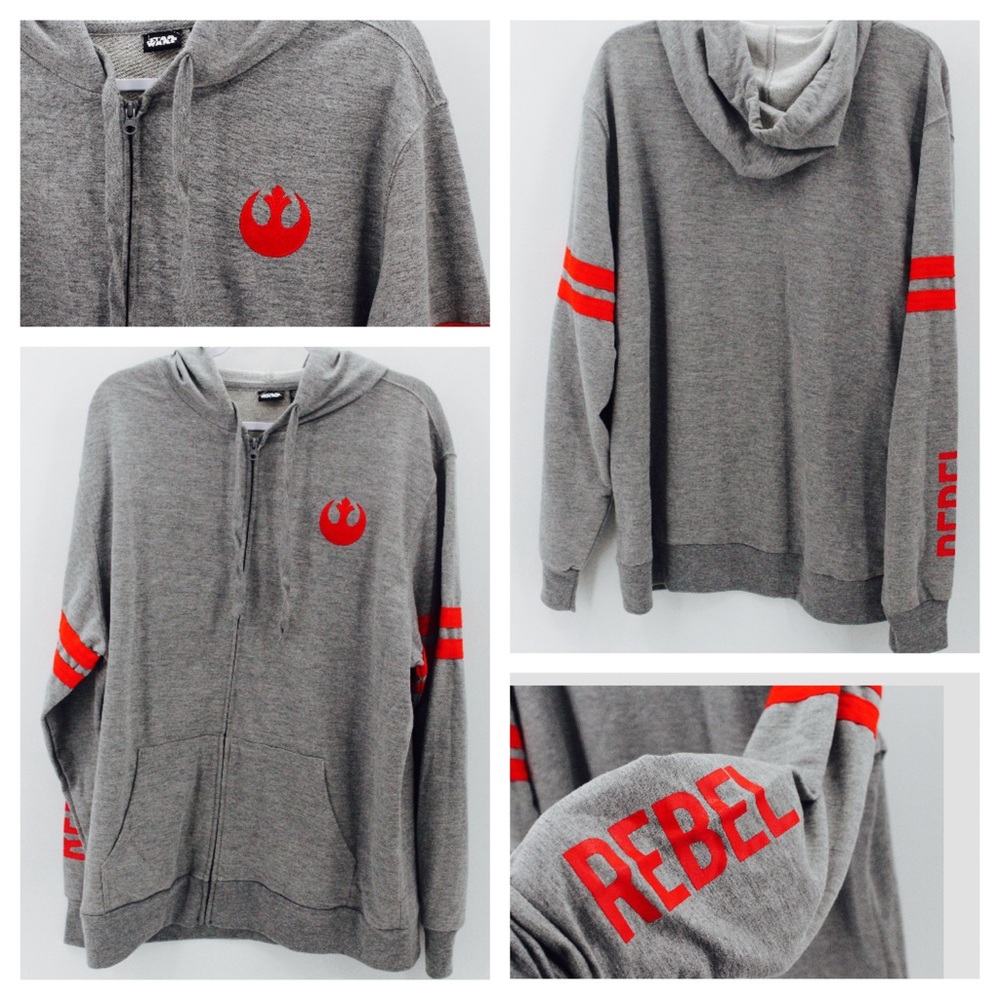 STAR WARS Gray and Red Long Sleeve Hoodie Size XL